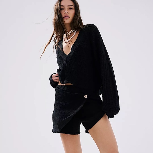 NEW Free People Primavera Skort Co-Ord Set In Black - Picture 1 of 6